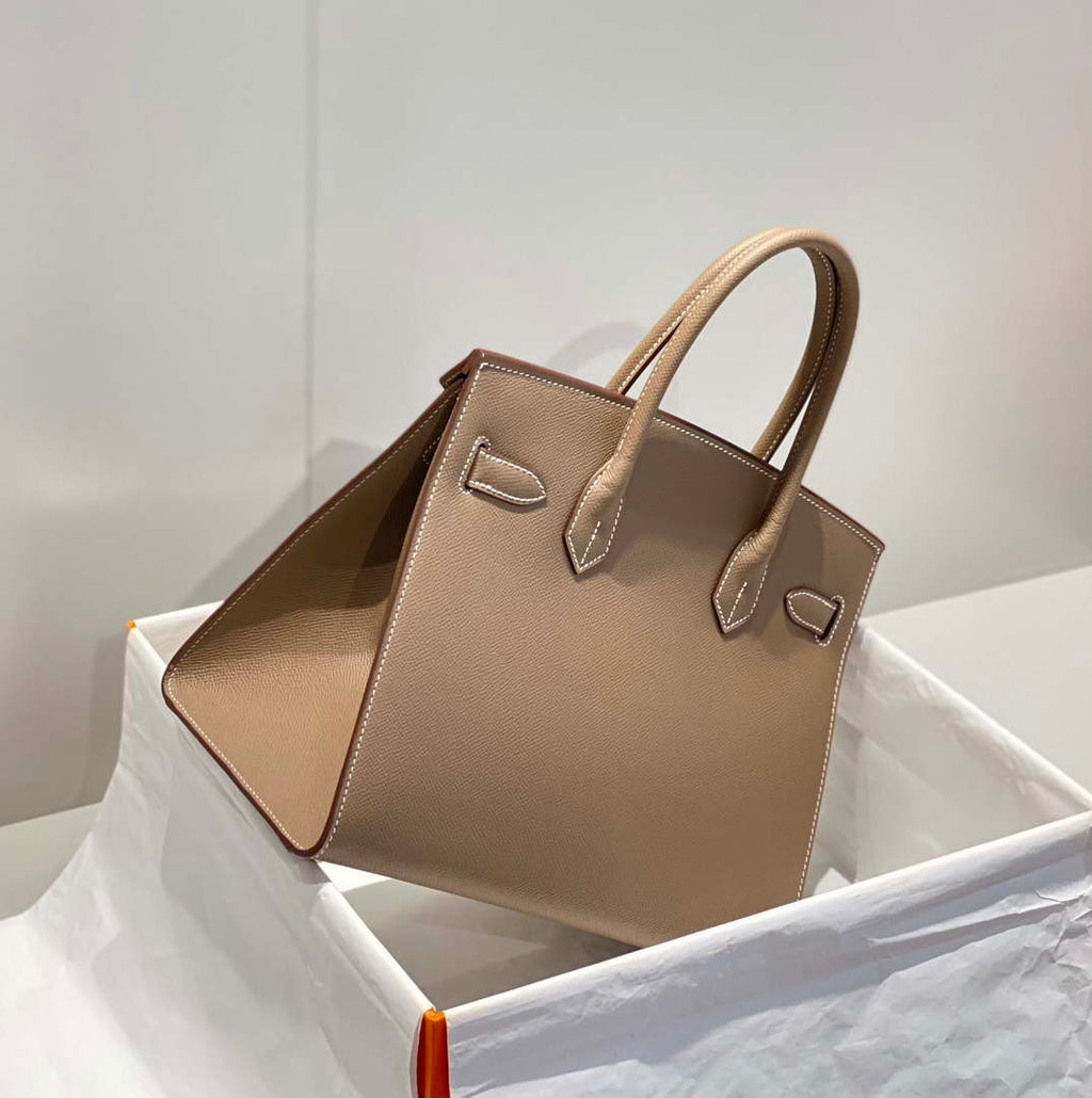 Hermes Birkin Designer Tote Bag Epsom Leather 28369 elephant Gray