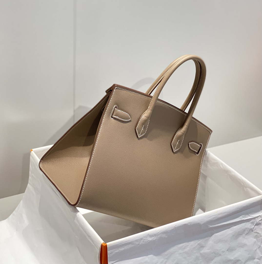Hermes Birkin Designer Tote Bag Epsom Leather 28369 elephant Gray