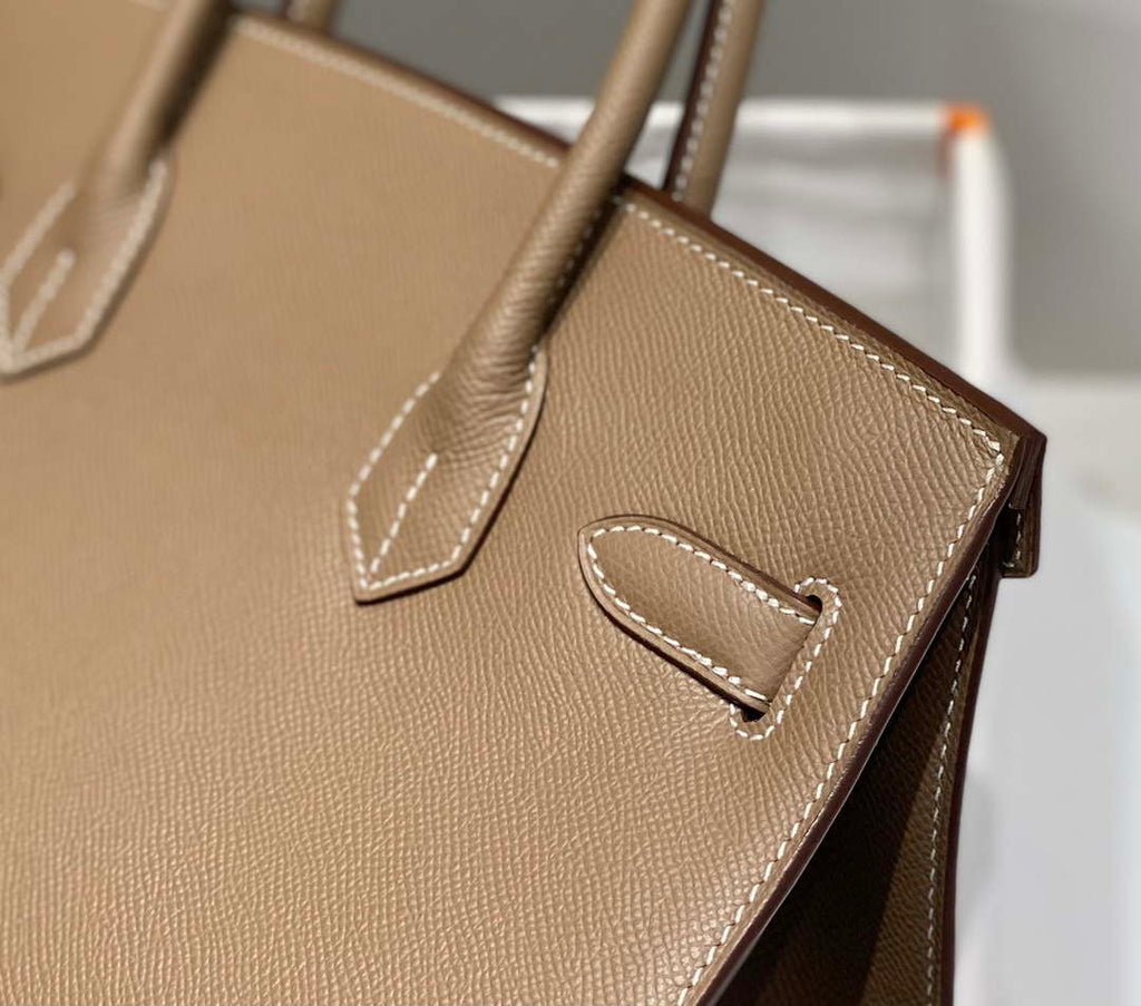 Hermes Birkin Designer Tote Bag Epsom Leather 28369 elephant Gray