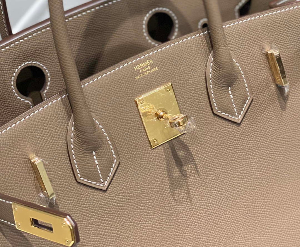 Hermes Birkin Designer Tote Bag Epsom Leather 28369 elephant Gray