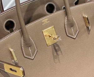 Hermes Birkin Designer Tote Bag Epsom Leather 28369 elephant Gray - Gold / 25cm - View 8