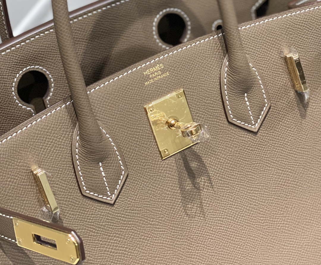 Hermes Birkin Designer Tote Bag Epsom Leather 28369 elephant Gray