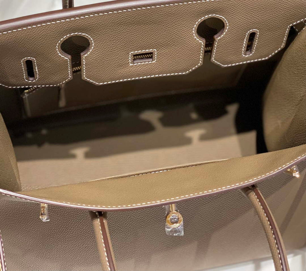 Hermes Birkin Designer Tote Bag Epsom Leather 28369 elephant Gray
