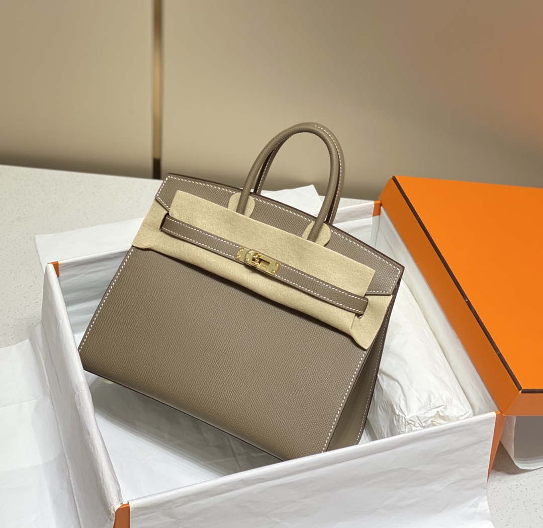 Hermes Birkin Designer Tote Bag Epsom Leather 28369 elephant Gray - Gold / 25cm - View 10