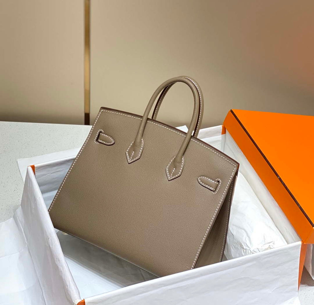 Hermes Birkin Designer Tote Bag Epsom Leather 28369 elephant Gray