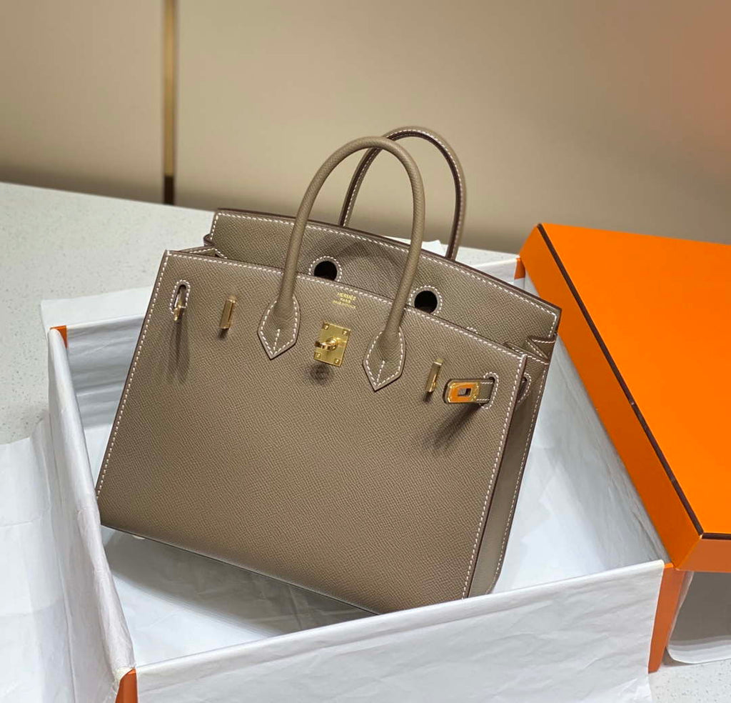 Hermes Birkin Designer Tote Bag Epsom Leather 28369 elephant Gray