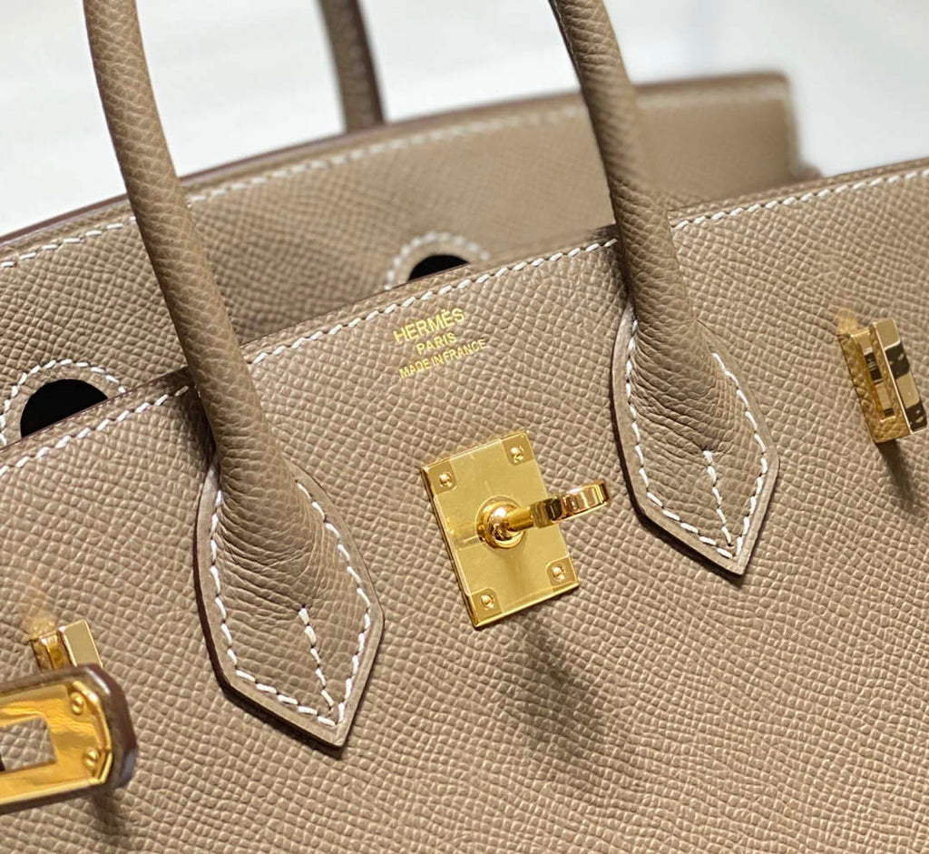 Hermes Birkin Designer Tote Bag Epsom Leather 28369 elephant Gray