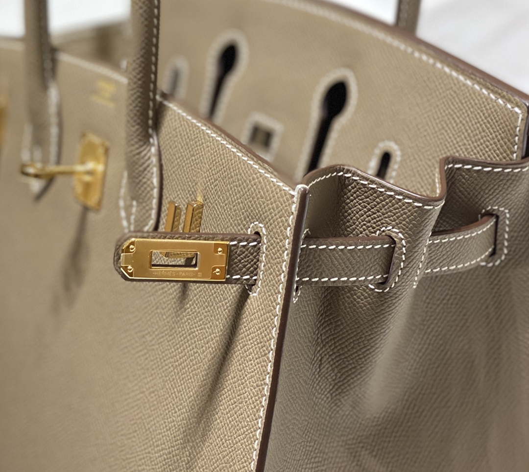 Hermes Birkin Designer Tote Bag Epsom Leather 28369 elephant Gray