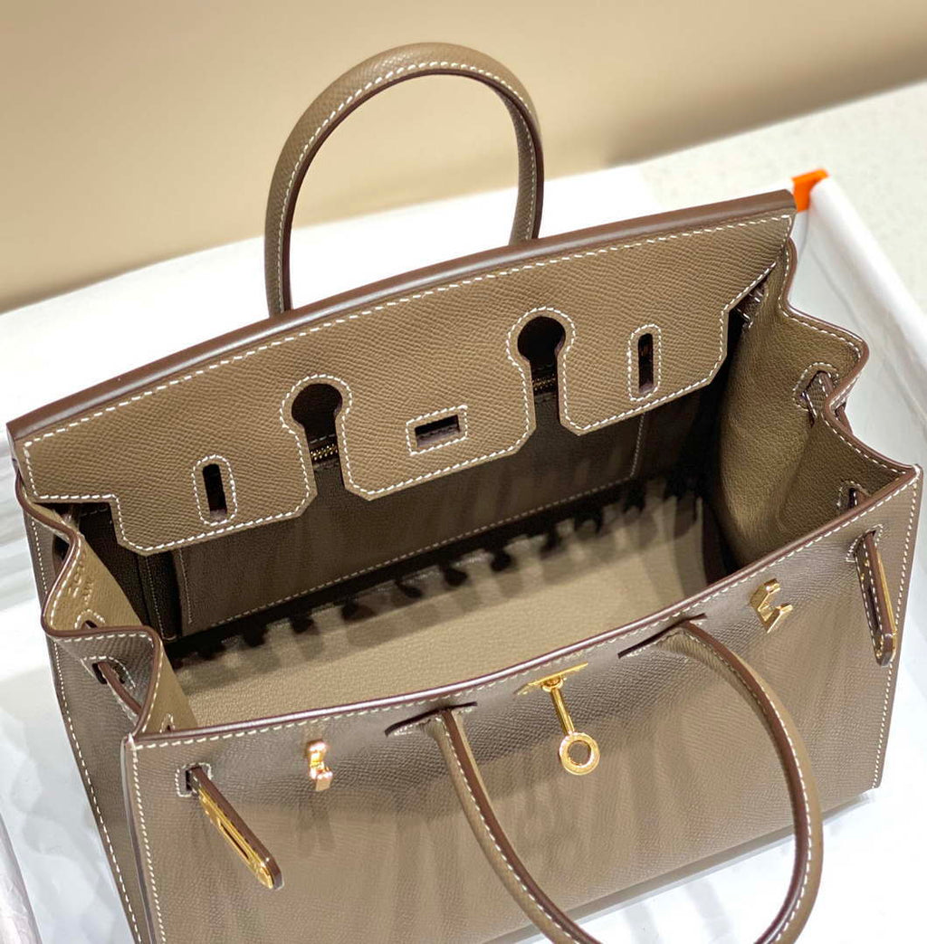 Hermes Birkin Designer Tote Bag Epsom Leather 28369 elephant Gray