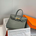 Hermes Birkin Designer Tote Bag Epsom Leather 28370 Almond Green - Gold / 25cm - View 1