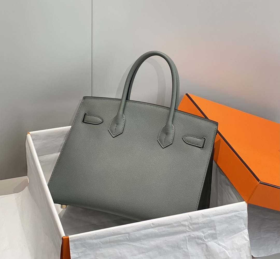 Hermes Birkin Designer Tote Bag Epsom Leather 28370 Almond Green - Gold / 25cm - View 2