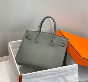 Hermes Birkin Designer Tote Bag Epsom Leather 28370 Almond Green - Gold / 25cm - View 2