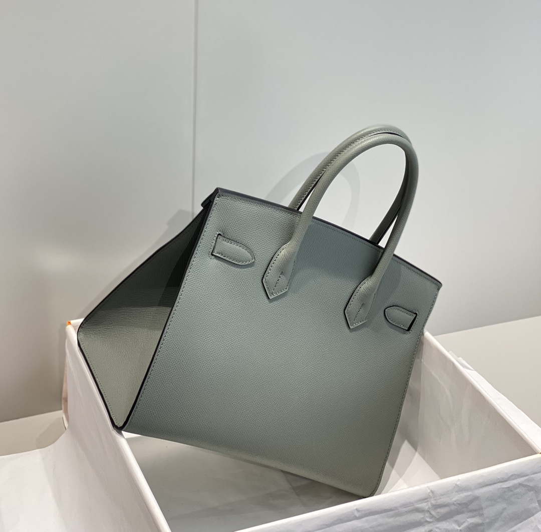 Hermes Birkin Designer Tote Bag Epsom Leather 28370 Almond Green - Gold / 25cm - View 4