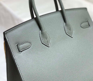 Hermes Birkin Designer Tote Bag Epsom Leather 28370 Almond Green - Gold / 25cm - View 17