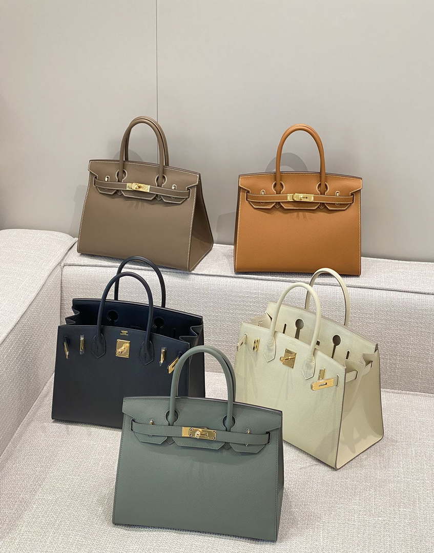 Hermes Birkin Designer Tote Bag Epsom Leather 28370 Almond Green