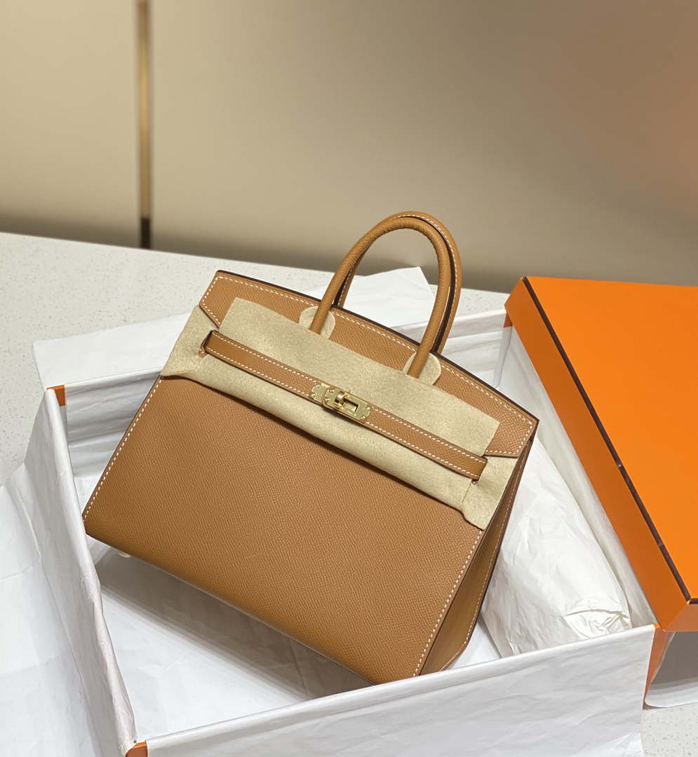 Hermes Birkin Designer Tote Bag Epsom Leather 28371 Golden brown - Gold / 25cm - View 1