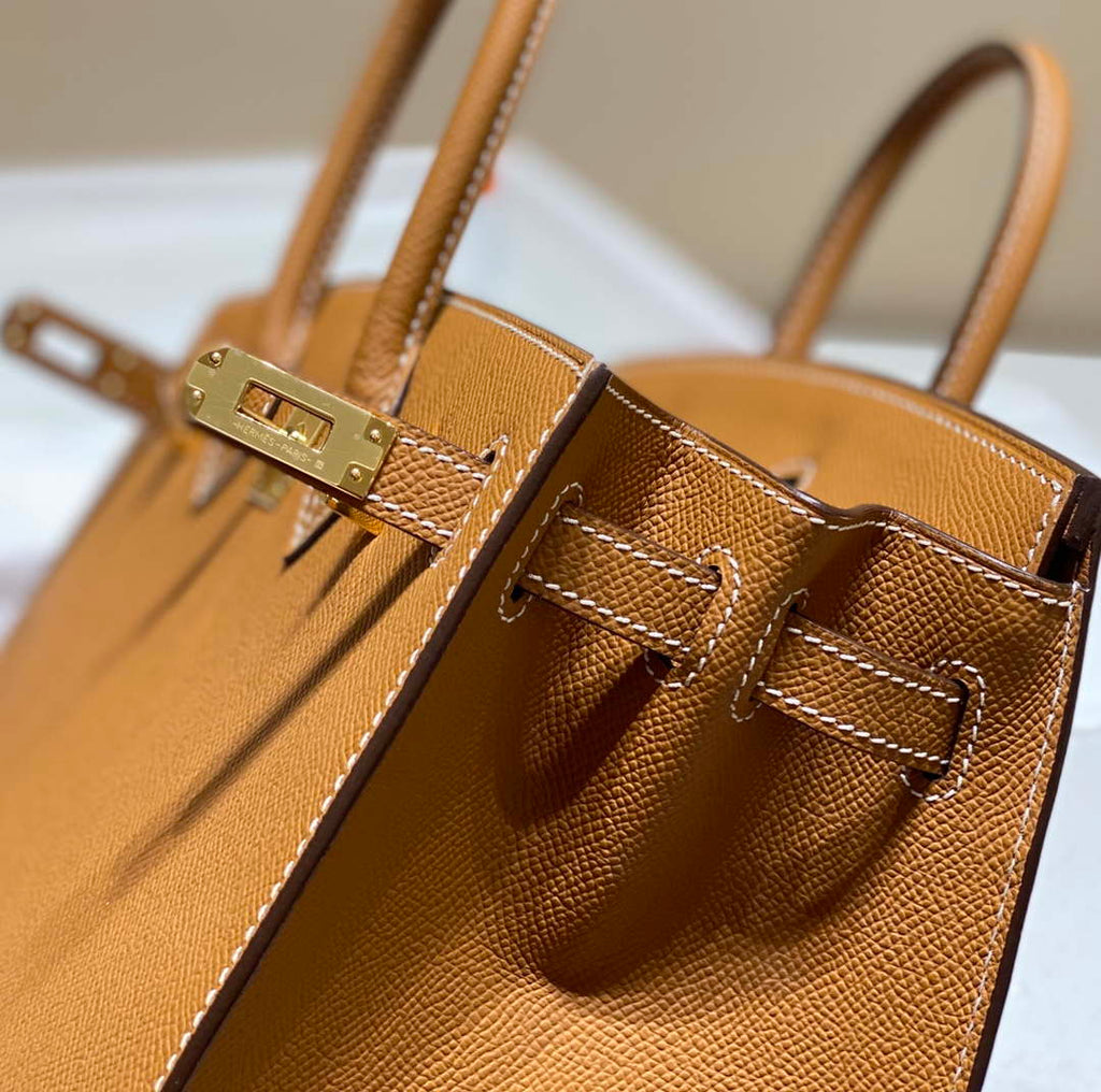 Hermes Birkin Designer Tote Bag Epsom Leather 28371 Golden brown