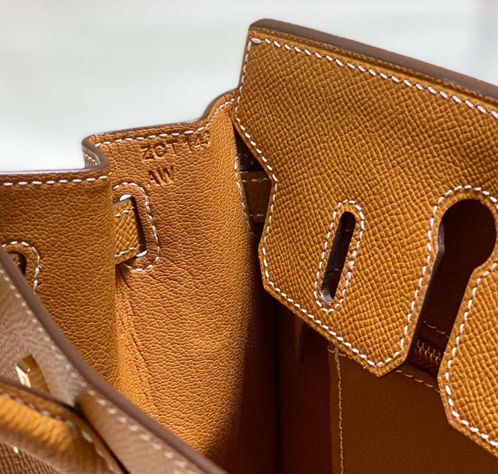 Hermes Birkin Designer Tote Bag Epsom Leather 28371 Golden brown