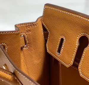 Hermes Birkin Designer Tote Bag Epsom Leather 28371 Golden brown - Gold / 25cm - View 8