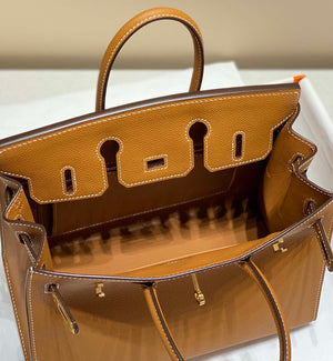 Hermes Birkin Designer Tote Bag Epsom Leather 28371 Golden brown - Gold / 25cm - View 9