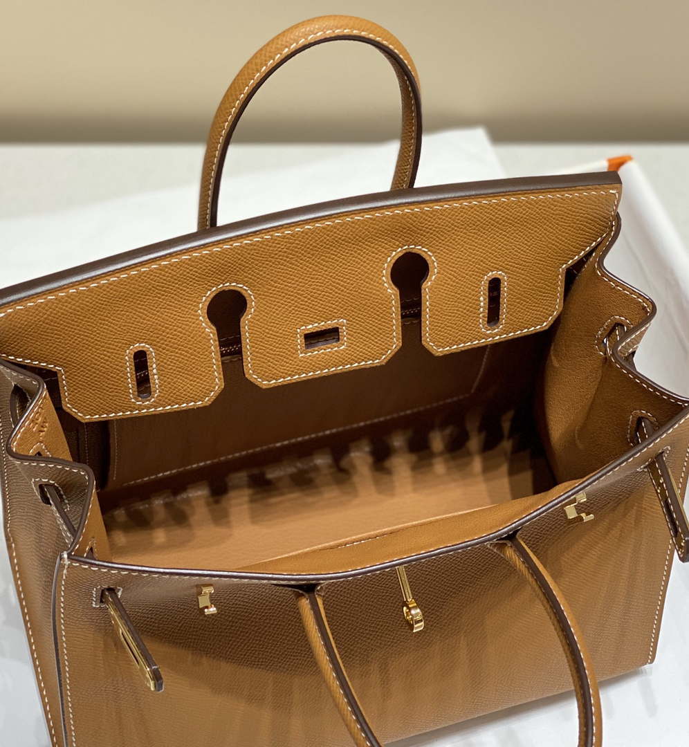 Hermes Birkin Designer Tote Bag Epsom Leather 28371 Golden brown - Gold / 25cm - View 9
