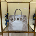 Hermes Birkin Designer Tote Bag Himalaya Crocodile Leather H99820 - Gold / 25cm - View 1