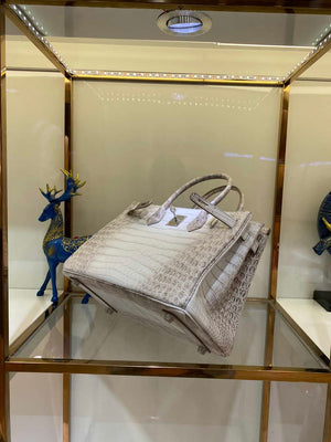 Hermes Birkin Designer Tote Bag Himalaya Crocodile Leather H99820 - Gold / 25cm - View 4