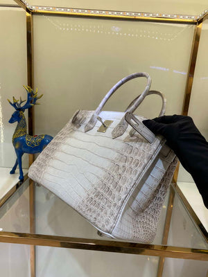 Hermes Birkin Designer Tote Bag Himalaya Crocodile Leather H99820 - Gold / 25cm - View 5