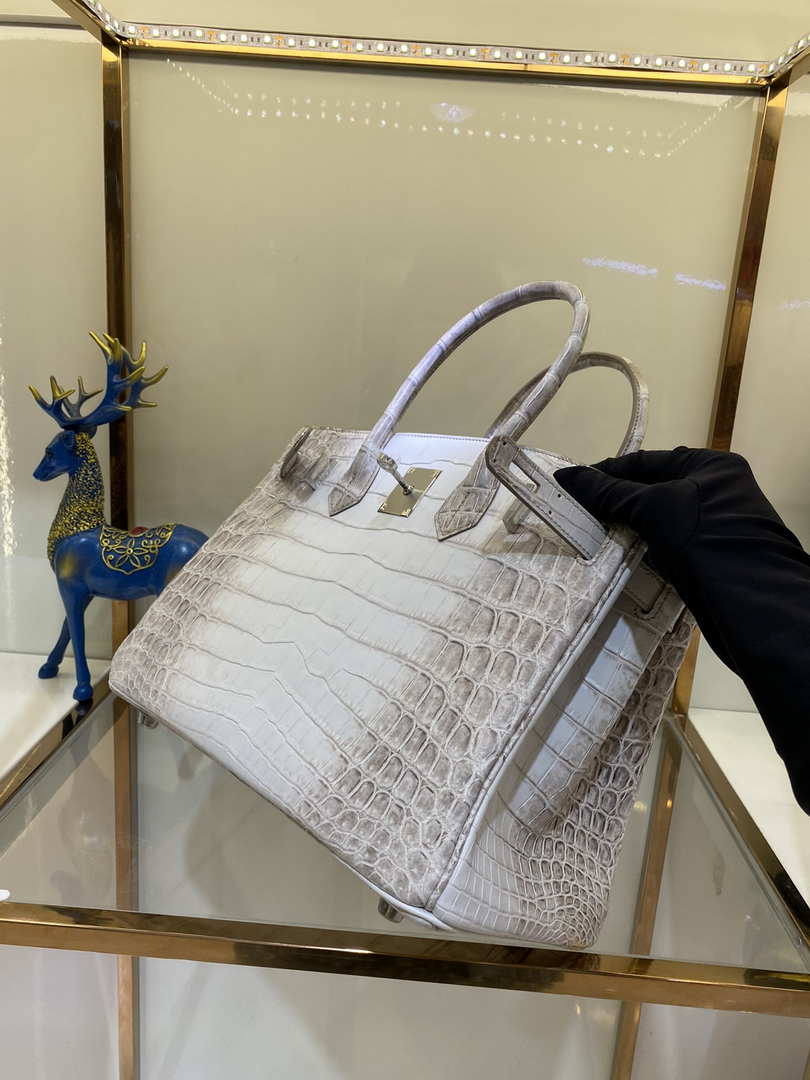 Hermes Birkin Designer Tote Bag Himalaya Crocodile Leather H99820 - Gold / 25cm - View 5