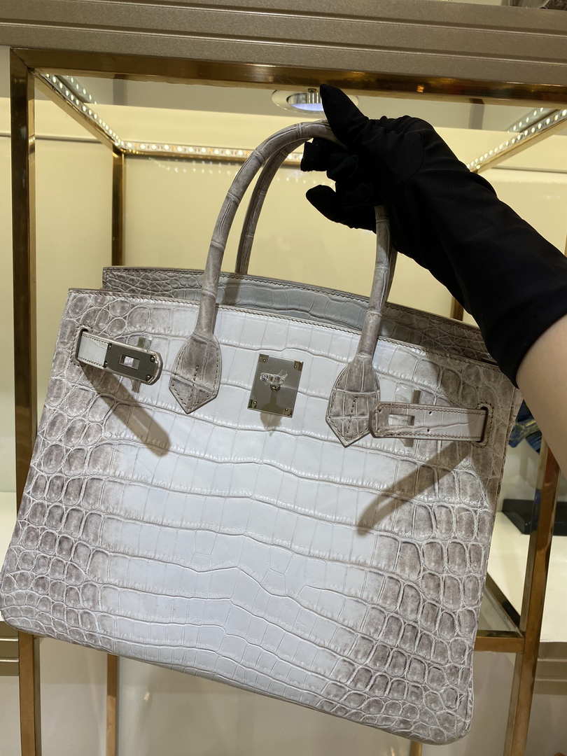 Hermes Birkin Designer Tote Bag Himalaya Crocodile Leather H99820 - Gold / 25cm - View 6