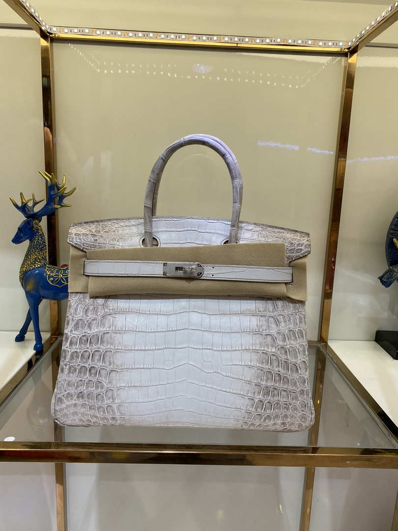 Hermes Birkin Designer Tote Bag Himalaya Crocodile Leather H99820 - Gold / 25cm - View 10