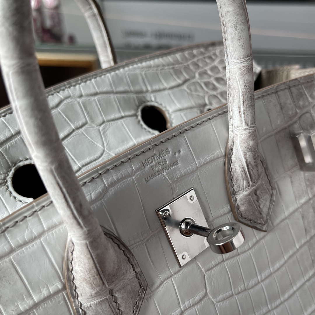 Hermes Birkin Designer Tote Bag Himalaya Crocodile Leather H99820 - Gold / 25cm - View 8