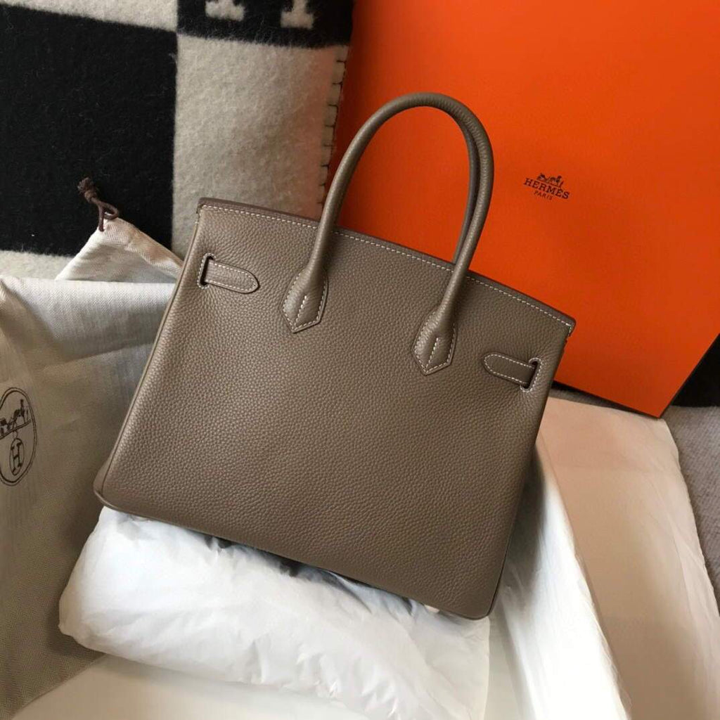 Hermes Birkin Designer Tote Bag Togo Leather 28333 Elephant Grey
