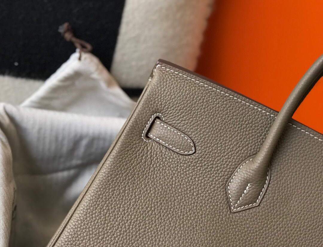 Hermes Birkin Designer Tote Bag Togo Leather 28333 Elephant Grey