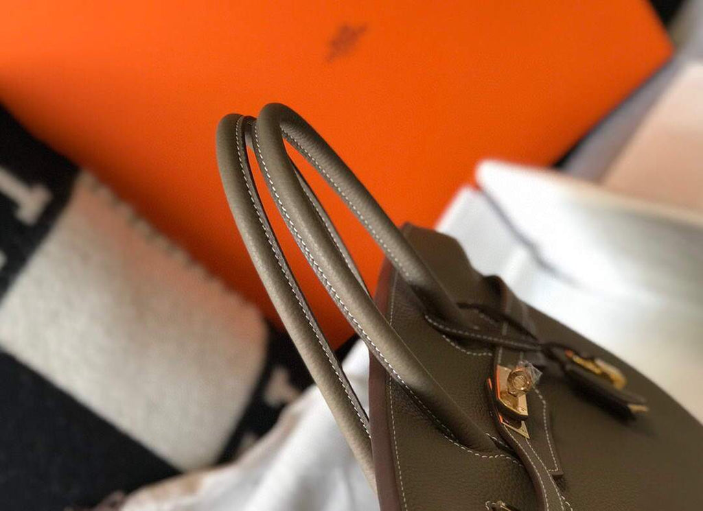 Hermes Birkin Designer Tote Bag Togo Leather 28333 Elephant Grey