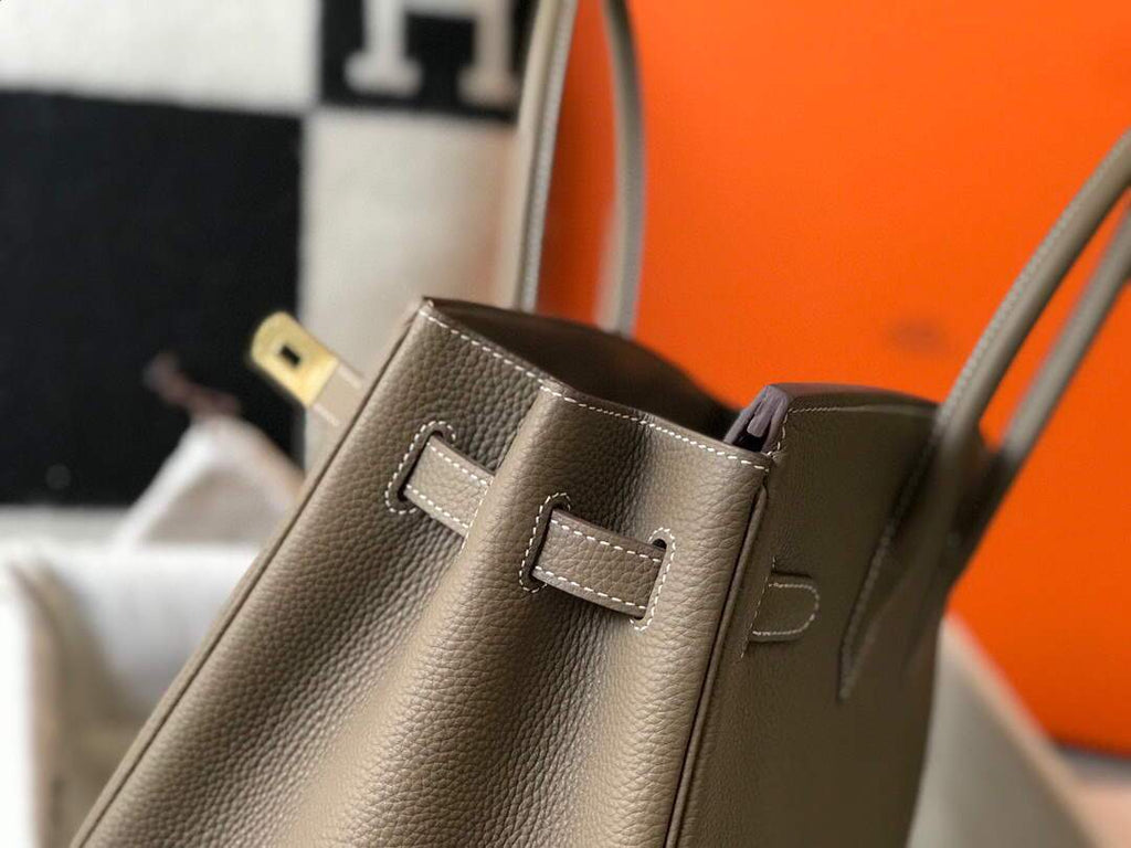 Hermes Birkin Designer Tote Bag Togo Leather 28333 Elephant Grey