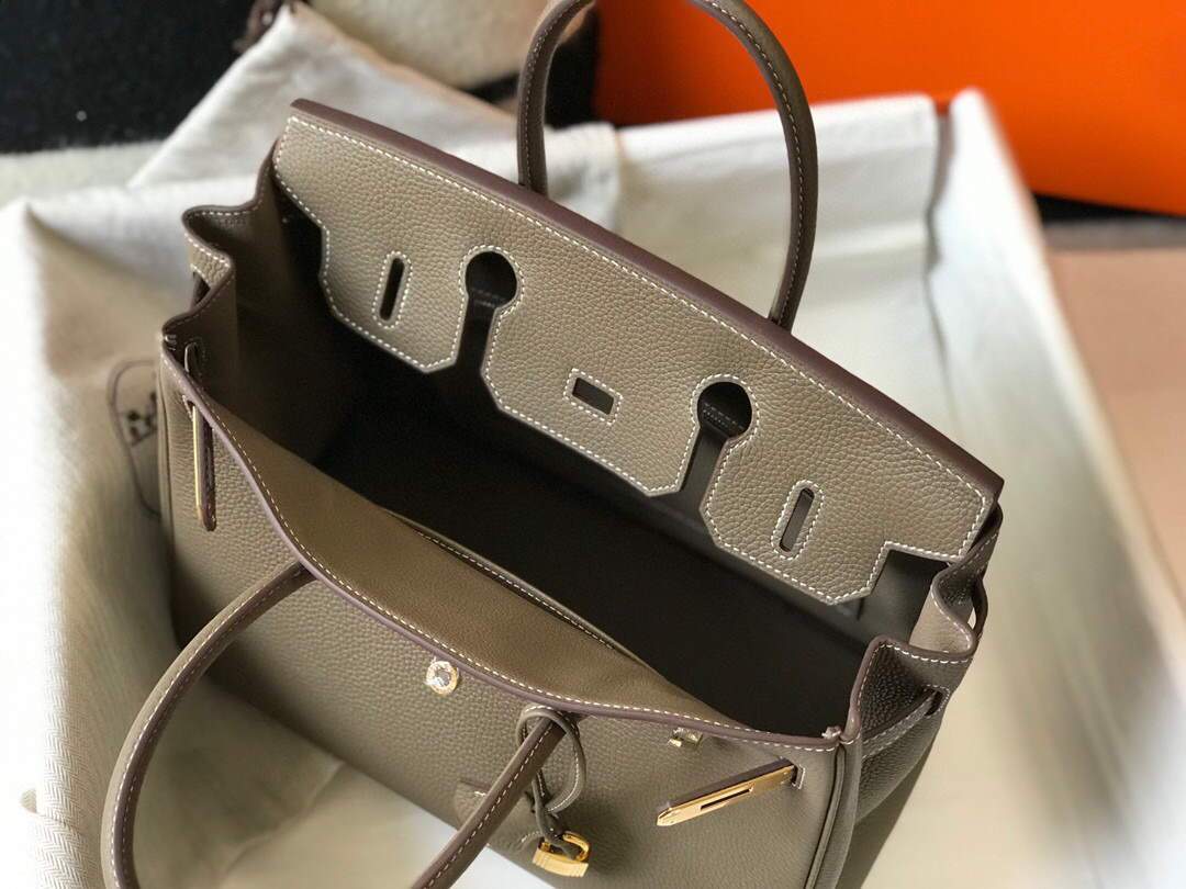 Hermes Birkin Designer Tote Bag Togo Leather 28333 Elephant Grey