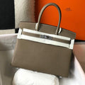Hermes Birkin Designer Tote Bag Togo Leather 28333 Elephant Grey