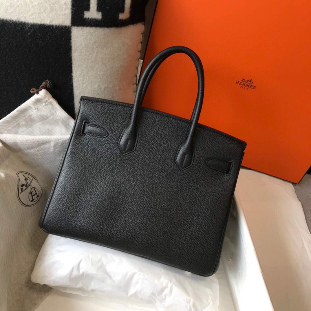 Hermes Birkin Designer Tote Bag Togo Leather 28334 Black