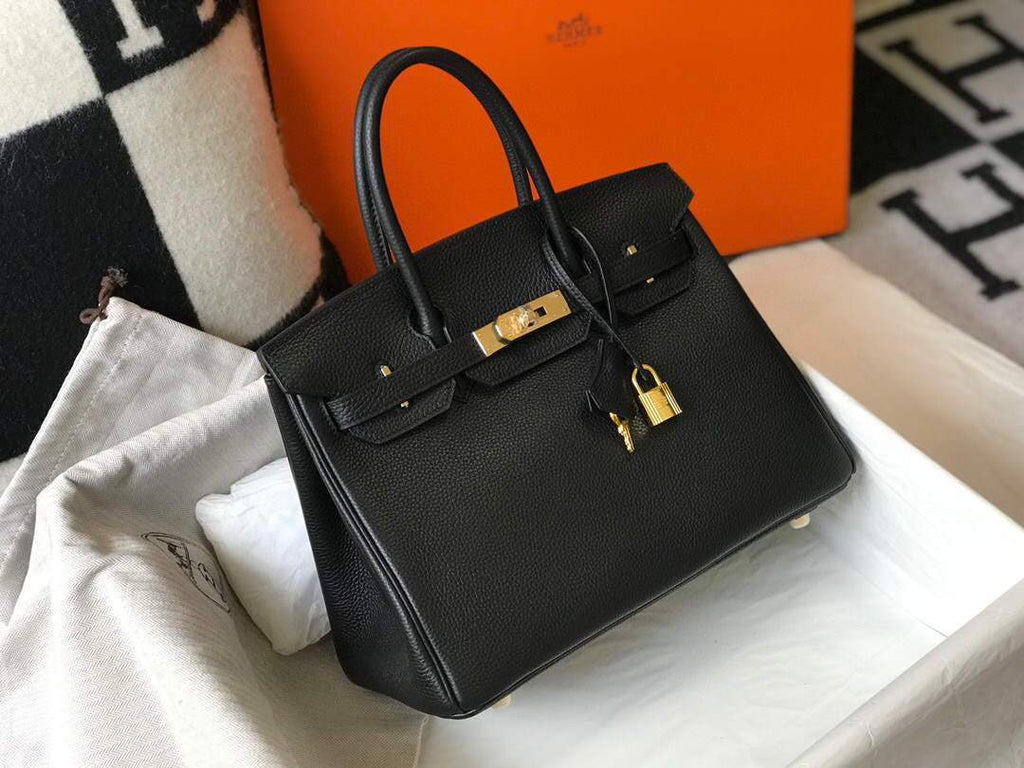 Hermes Birkin Designer Tote Bag Togo Leather 28334 Black