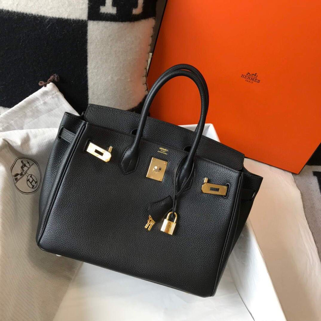 Hermes Birkin Designer Tote Bag Togo Leather 28334 Black