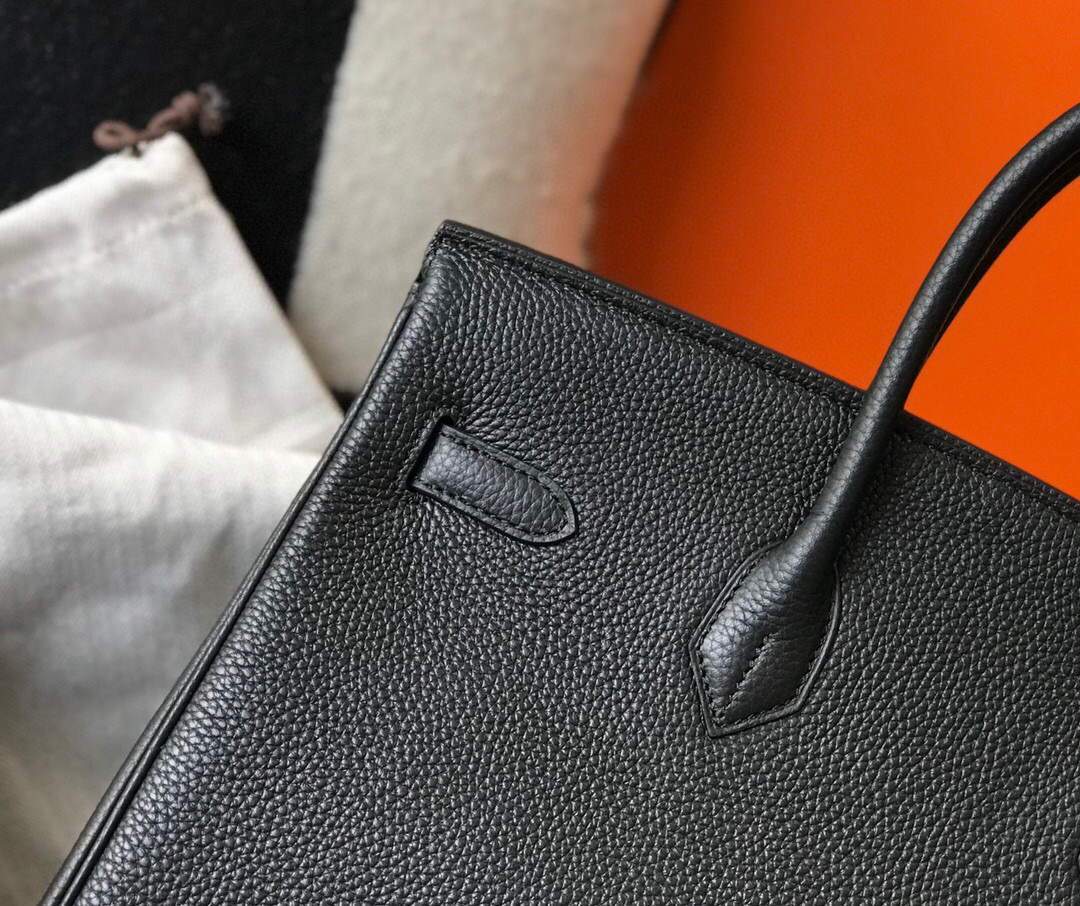 Hermes Birkin Designer Tote Bag Togo Leather 28334 Black