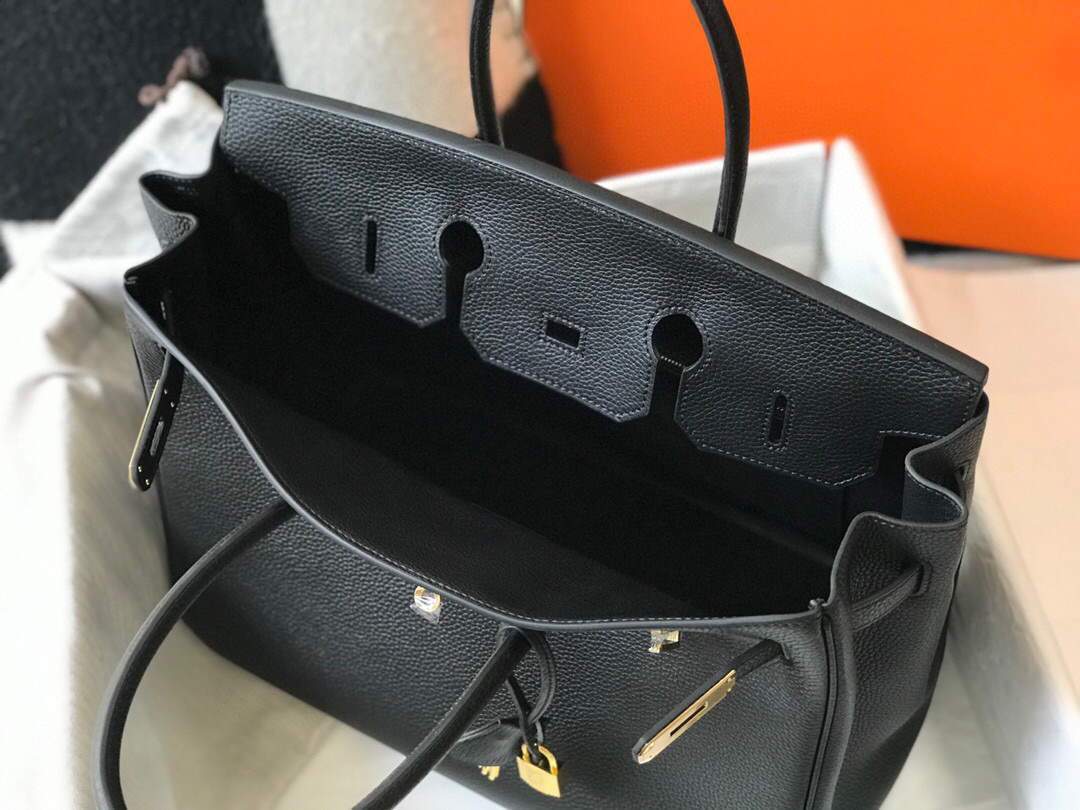 Hermes Birkin Designer Tote Bag Togo Leather 28334 Black