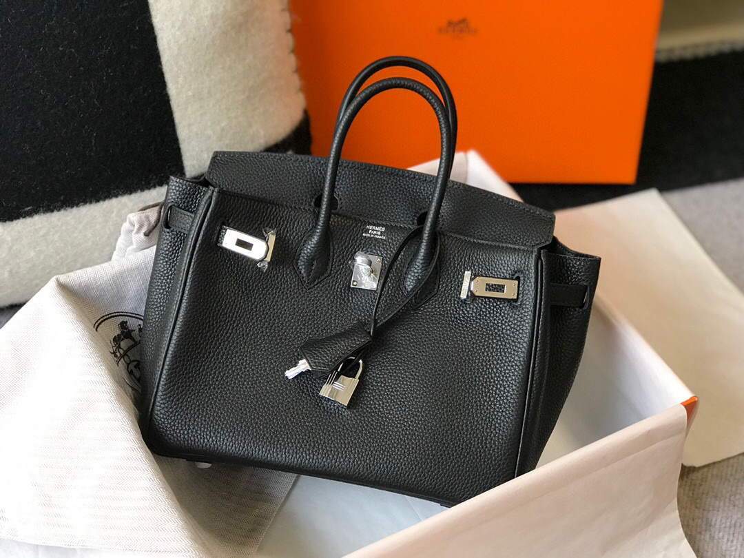 Hermes Birkin Designer Tote Bag Togo Leather 28334 Black