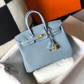 Hermes Birkin Designer Tote Bag Togo Leather 28335 Light Blue