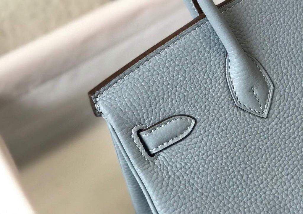 Hermes Birkin Designer Tote Bag Togo Leather 28335 Light Blue