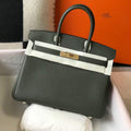 Hermes Birkin Designer Tote Bag Togo Leather 28337 Dark Green