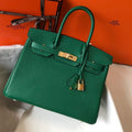 Hermes Birkin Designer Tote Bag Togo Leather 28339 Green - luxibagsmall