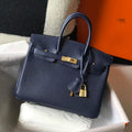 Hermes Birkin Designer Tote Bag Togo Leather 28341 Dark Blue - luxibagsmall