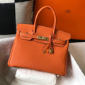 Hermes Birkin Designer Tote Bag Togo Leather 28342 Orange - luxibagsmall